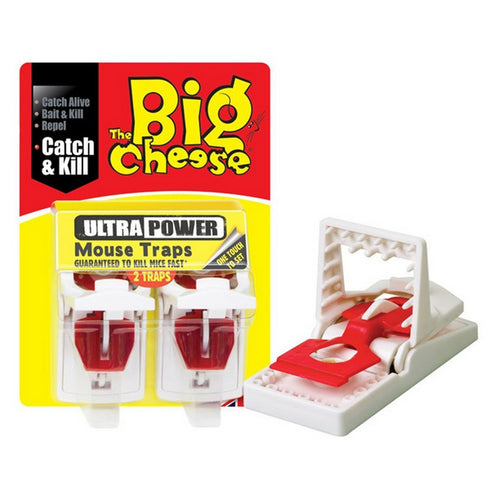 BIG CHEESE ULTRA POWER MOUSE TRAPS TWIN PK STV148 ~