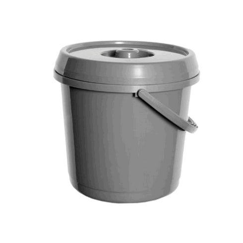 14 LITRE BUCKET + LID - SILVER (10)