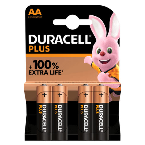 DURACELL PLUS 100% BATTERY SIZE AA PK4 ~