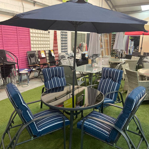 CASABLANCA 4 SEATER ROUND CUSHIONED SET
