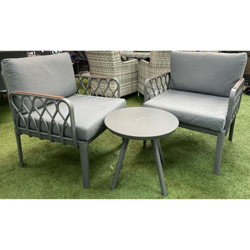 SAN ANTONIO 3PC RESIN BISTRO SET- GREY