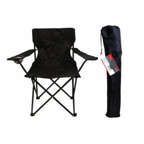 CANVAS CHAIR W/ARMS BLACK