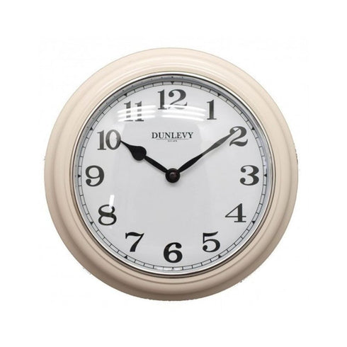 CREAM DEEP WALL CLOCK 10in PLASTIC