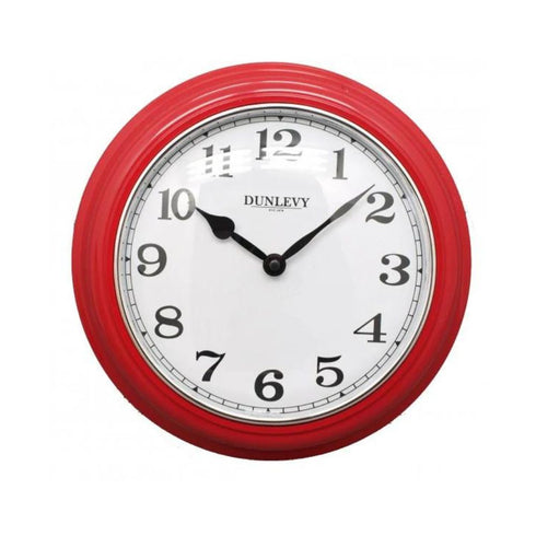 RED DEEP WALL CLOCK 10in PLASTIC