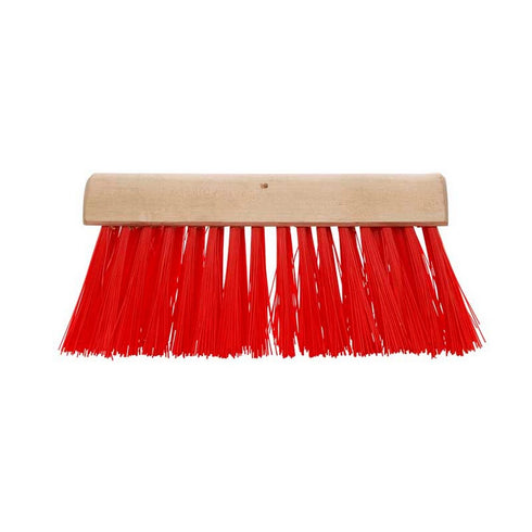 BLACK/RED HEAVY DUTY SYNTHETIC YARD BROOM 14” ~