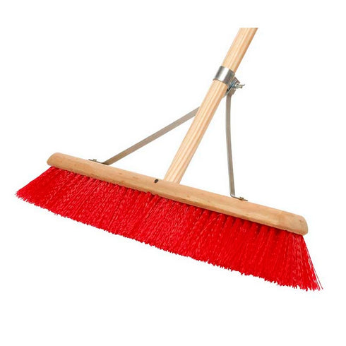 STIFF SYNTHETIC STAGE BROOM 24" HANDLED & STAYS