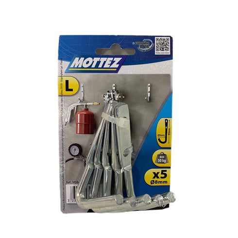 SINGLE HOOK 9.5 X 4.5CM X 8MM PK5 50KG