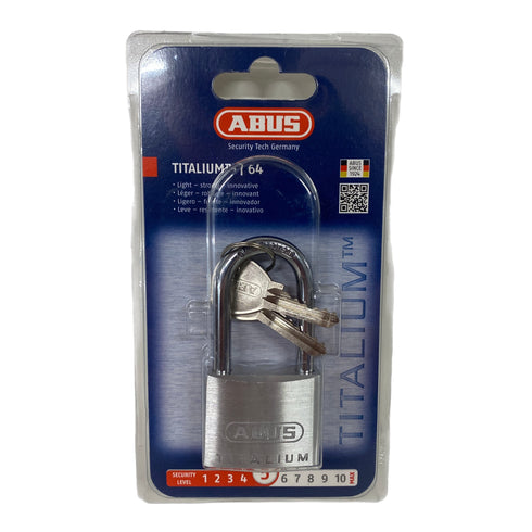 ABUS 40MM X 40MM TITALIUM LONG SHACKLE PADLOCK 64 SERIES