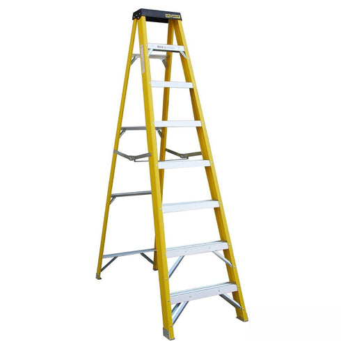 FIBREGLASS SWINGBACK 8 THREAD STEP LADDER
