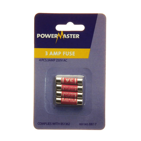 3 AMP PLUGTOP FUSE 4 CARD P/P 2~