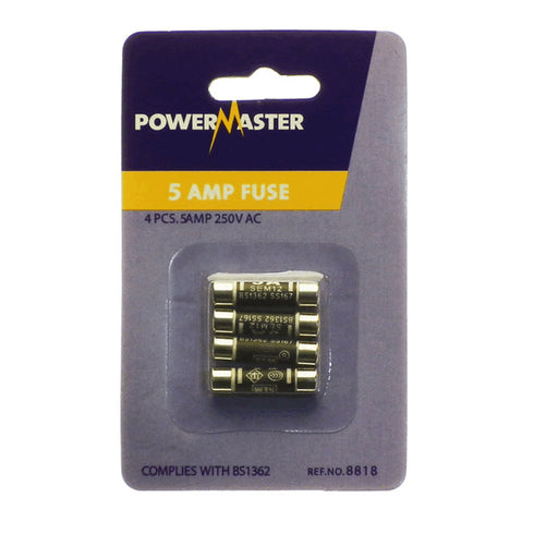 5 AMP PLUGTOP FUSE 4 CARD P/P 2~
