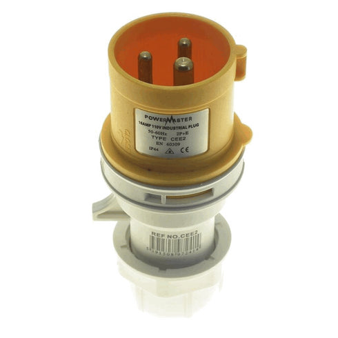 16A 110V 2P + E YELLOW PLUG