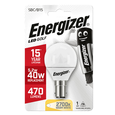 ENERGIZER LED GOLF BALL 5.9W B15 OPAL 470LM WARM WHITE (40W)