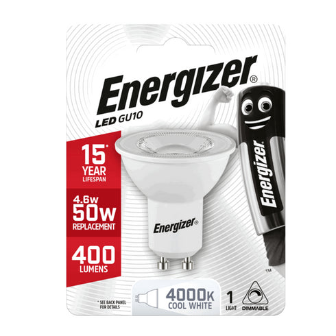 ENERGIZER LED GU10 5.7W DIMMABLE
360LM COOL WHITE