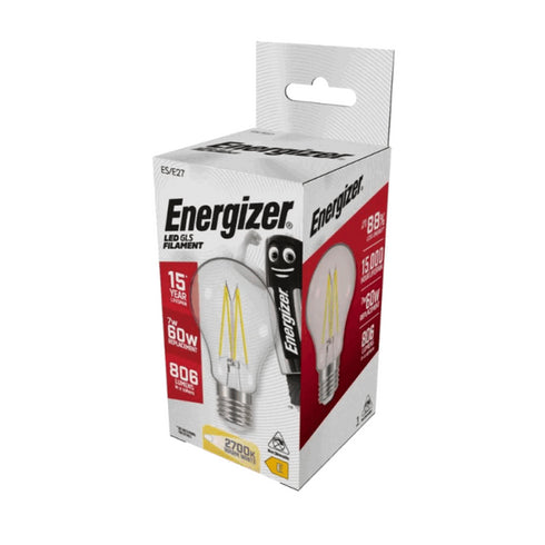 ENERGIZER 6.2W (60W) E27 CLEAR LED GLS 806LM