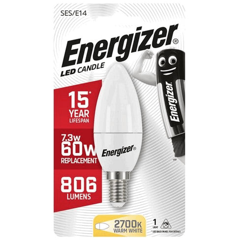 ENERGIZER 7.3W (60W) LED E14 CANDLE
LAMP 806 LUMEN