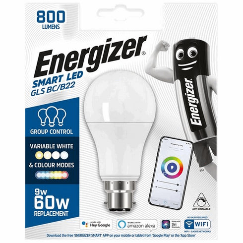 ENERGIZER 9W=6OW B22 GLS SMART LED