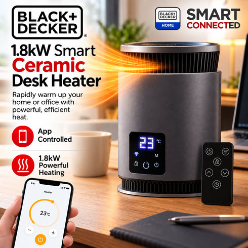 BLACK & DECKER 1.8KW SMART FAN & HEATER