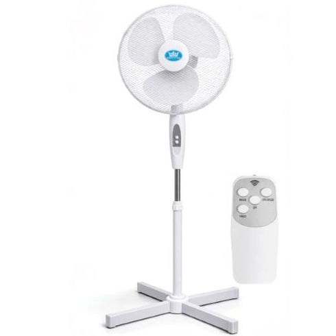 16” White Pedestal Fan with Remote EH5826
