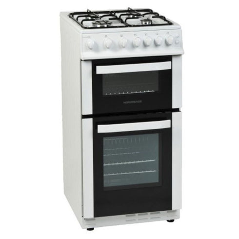 NORDMENDE COOKER, GAS HOB & TWIN CAVITY OVEN WHITE (CTG51LPGWH)