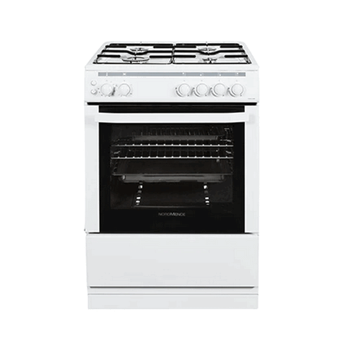 NORDMENDE COOKER, GAS HOB & TWIN CAVITY OVEN, WHITE
