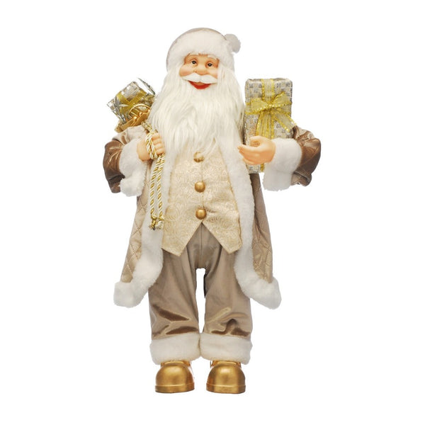 CREAM & GOLD STANDING SANTA