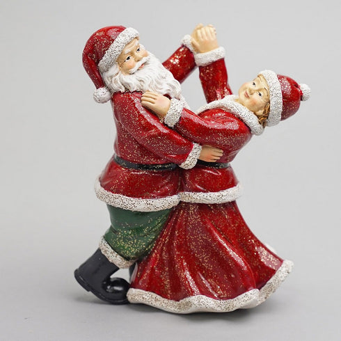 Mr & Mrs Santa dancing 15.5cm