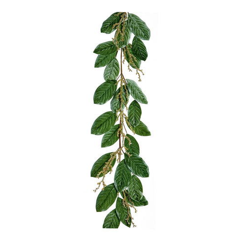 1.2m Sage Velvet Magnolia Leaf with Gold Sparkle Garland
