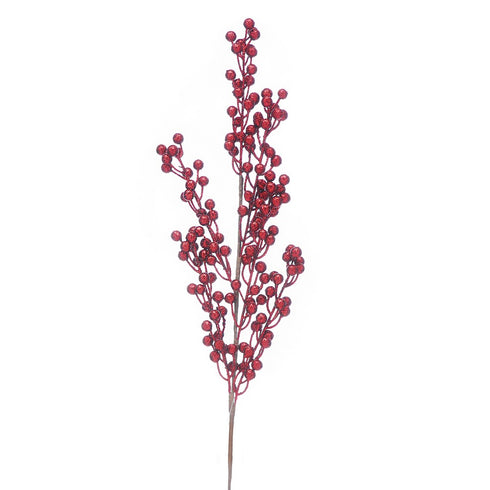 80cm burgundy glitter berries stem