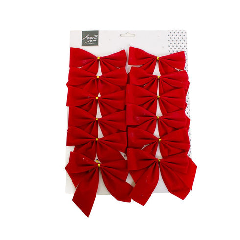 12x12cm Red Velvet Bows