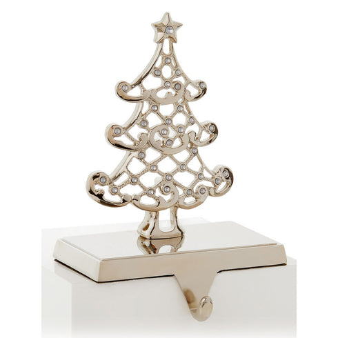 18cm Silver w-Crystal Tree Stocking Holder