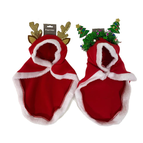 52cm Novelty Pet Xmas Cape Tree - Reindeer
