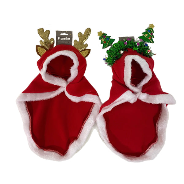 52cm Novelty Pet Xmas Cape Tree - Reindeer