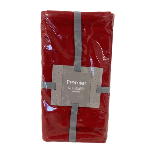 2m Red Glittered Lurex Table Runner