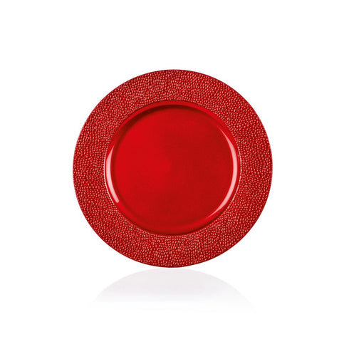 33cm Red Beaded Detailed Charger Plate