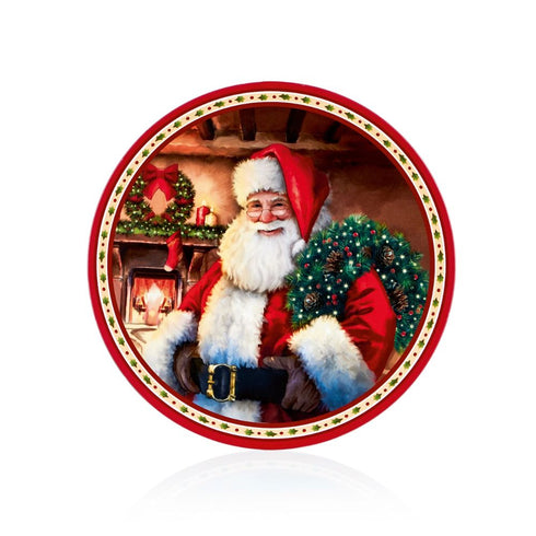 40cm Red Santa with Wreaths Charger Plate