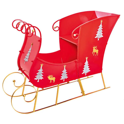 1.4m Large Red Metal Sleigh