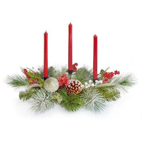 70cm Candle Centerpiece Red White
