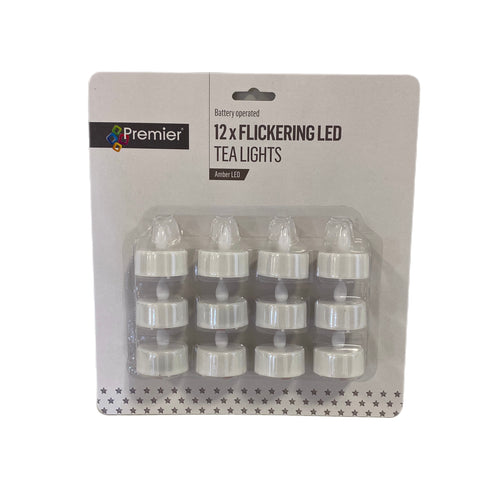 Set of 12 Flickering Tea Light