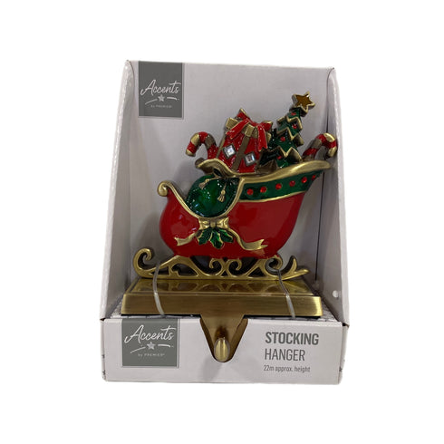 16cm Coloured Metal Sleigh Stocking Holder