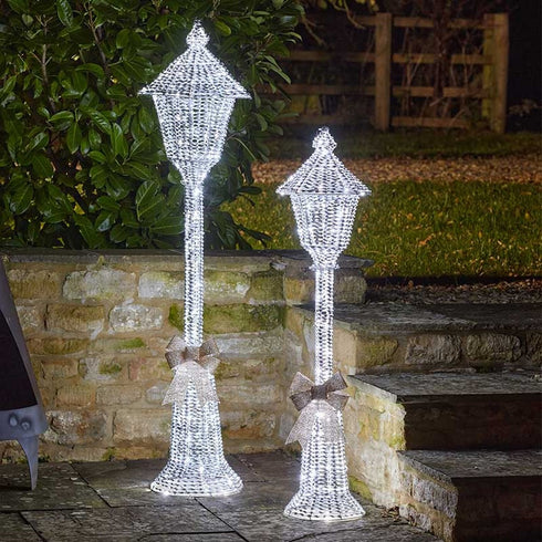 GlitterTwist Lamp Post 120cm - Silver LV - 1 Pc