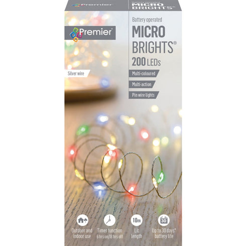 200 LED B/O MULTI-ACTION MICROBRIGHTS - COLOURED