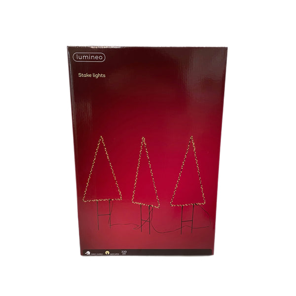 LED SET 3 TRIANGLE TREE STAKES -47CM
