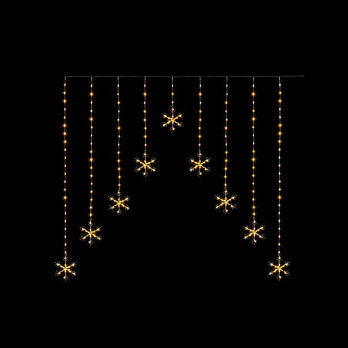 258 LED SNOWFLAKE CURTAIN LIGHT -WARM WHITE 1.2 X 1.2M