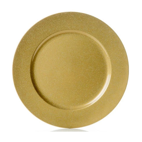 33CM GLITTER GOLD CHARGER PLATE
