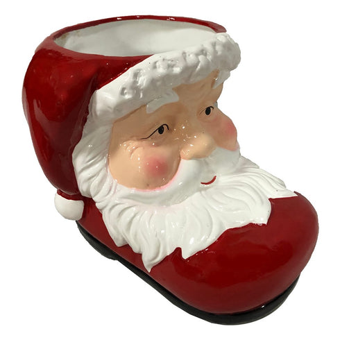 Ceramic large santa boots planter LxWxH cm 26x19x21