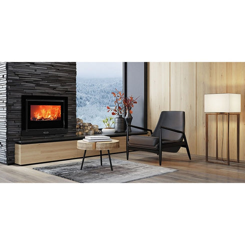 SOLIS I60SS 10KW SINGLE SIDED STOVE- GLASS SURROUND -NO FAN-GRAPHITE