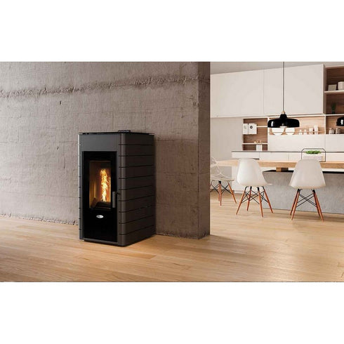 SOLIS K1700 PELET STOVE BOILER GREY STRAIGHT SIDES