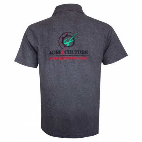 GRASSMEN "AGRI IS OUR CULTURE" POLOSHIRT CHARCOAL