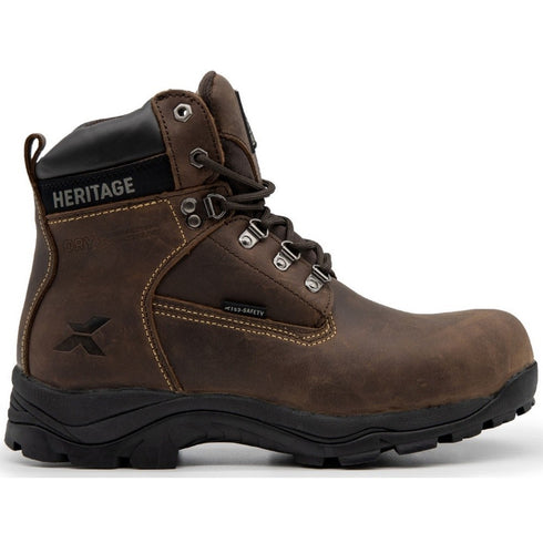 HERITAGE 'LEGEND' S3 SAFETY W'PROOF LACED BOOT BROWN
